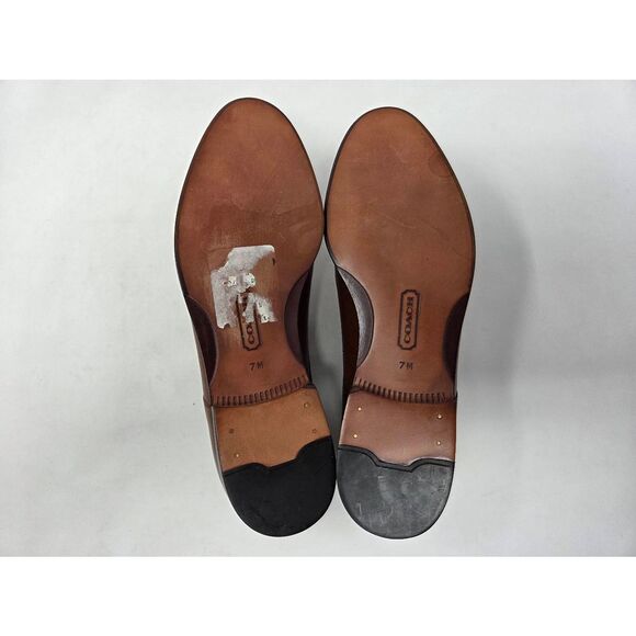 COACH WOMENS OXFORD DERBY BROWN LEATHER PLAIN TOE SIZE 7 M EUC ITALY - Picture 9 of 9